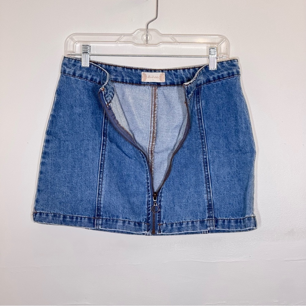 Altar'd State Blue Denim Mini Skirt Size S - Picture 9 of 13